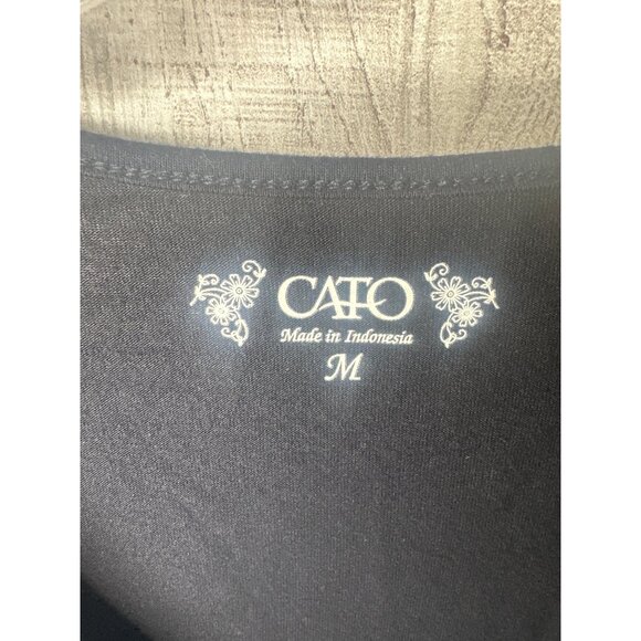 Apt. 9 & Cato Womens Short Sleeve T-Shirts M Cotton Blend Black & Aqua Lot of 2 - Picture 8 of 13